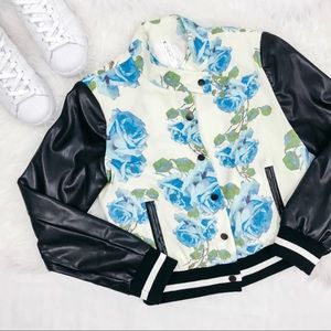 MURAL Turning Rose Letterman Jacket